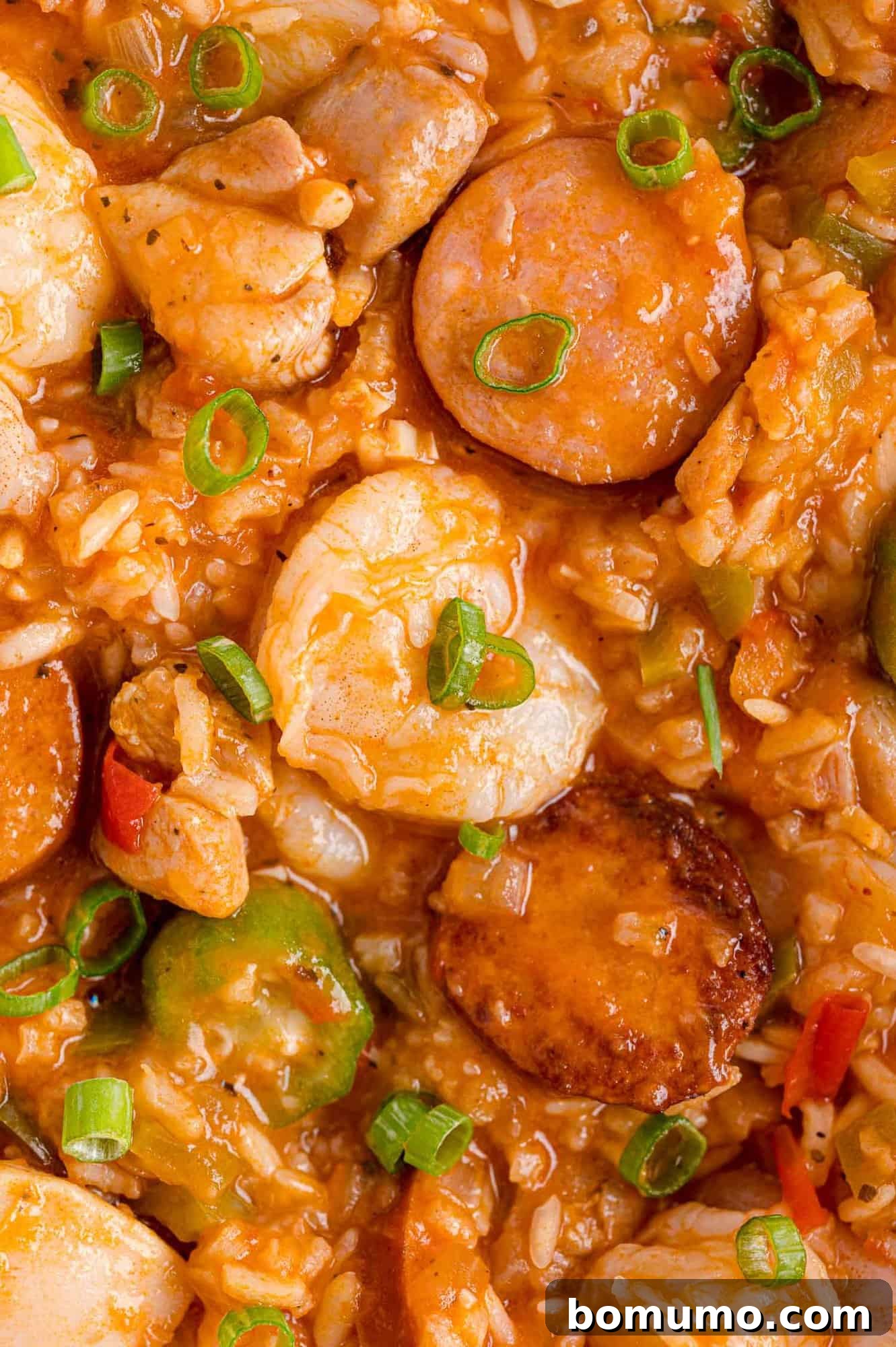 Close up of jambalaya.
