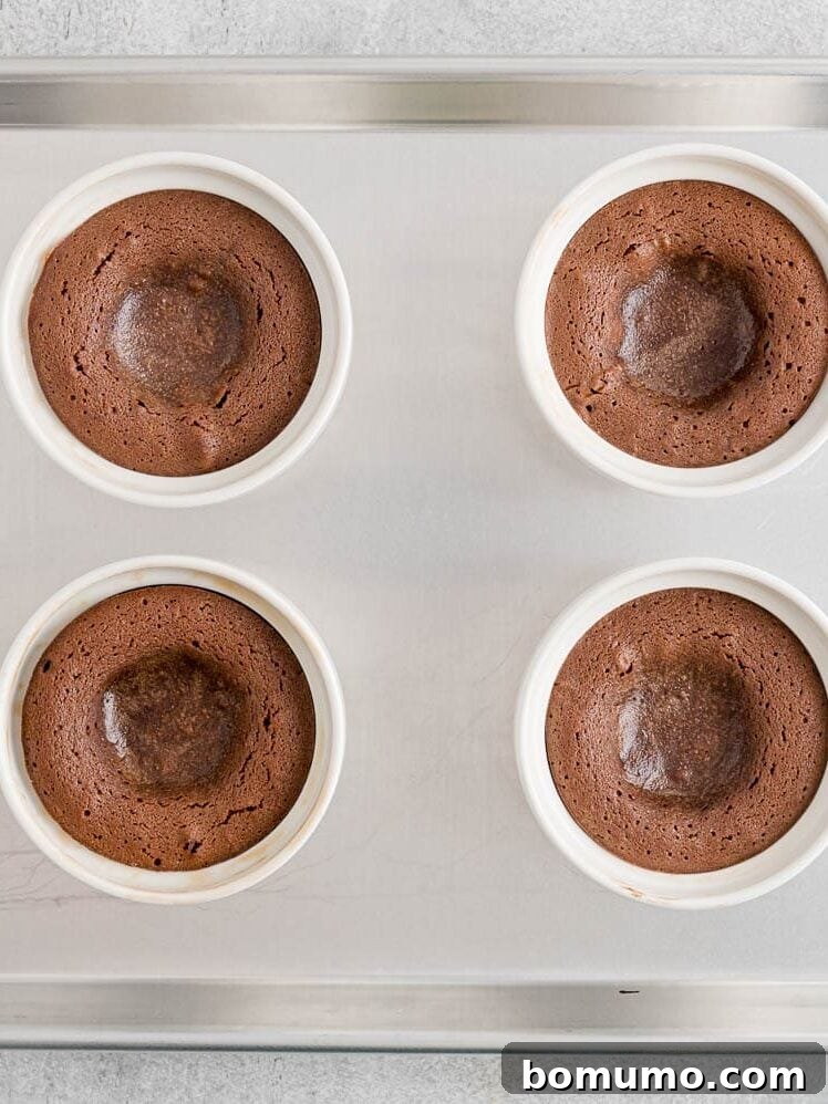 Baked lava cakes.