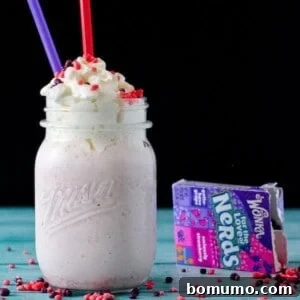 Rainbow Nerds Milkshake Delight 2 Nerds Milkshake - on RachelCooks.com
