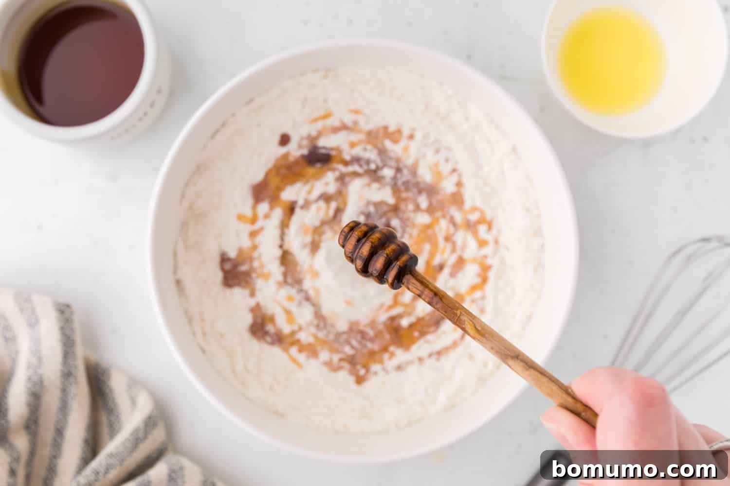 Honey drizzled in.