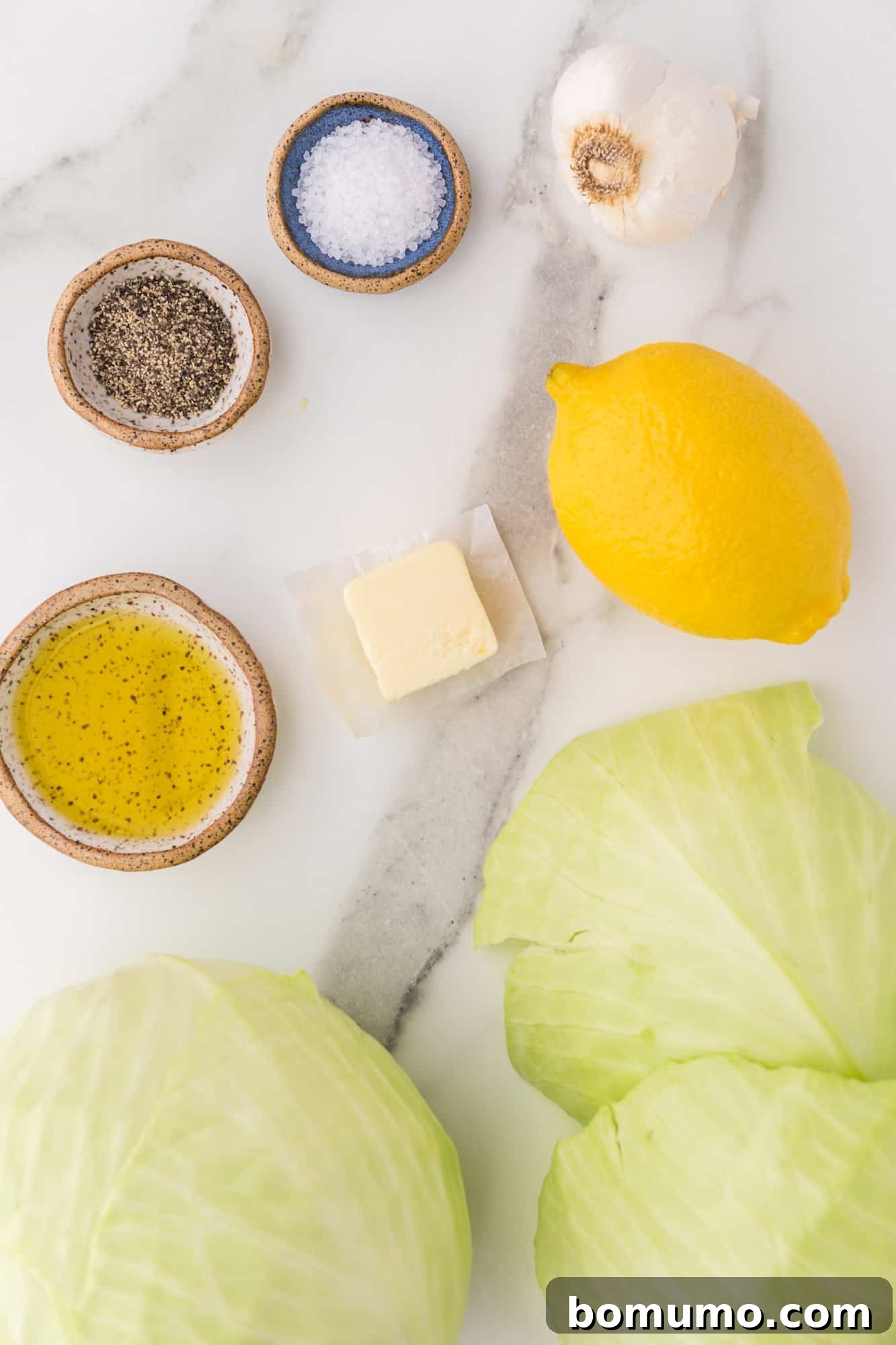 Sautéed Cabbage Reimagined 4 Ingredients needed for recipe, including head of cabbage.