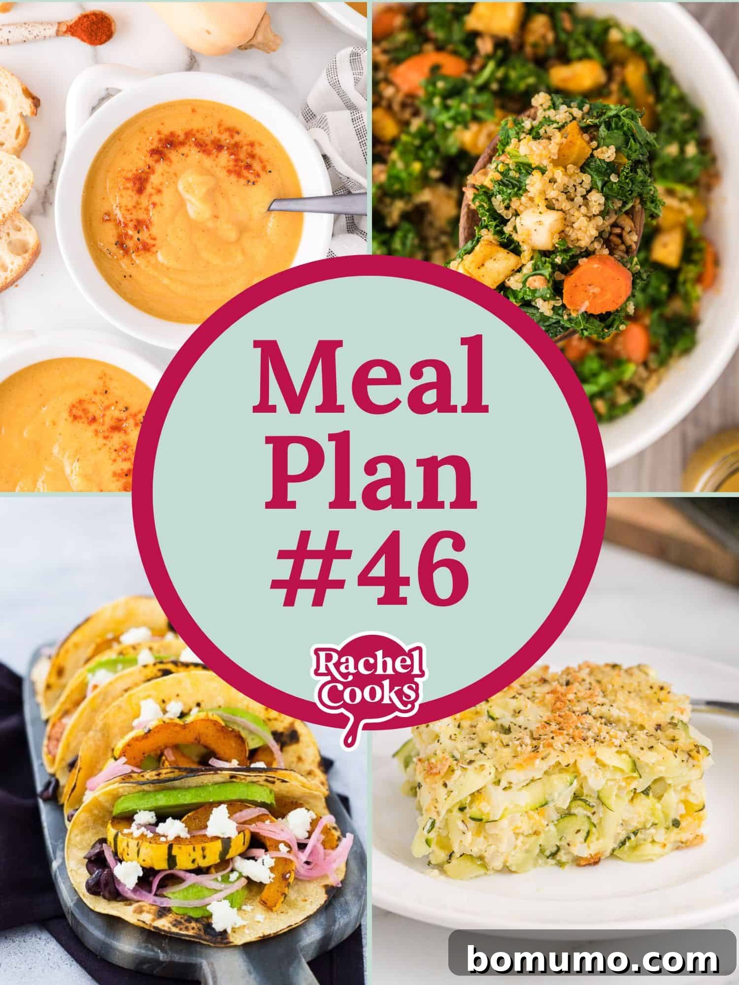 A graphic depicting Meal Plan 46 with text and enticing food photos.