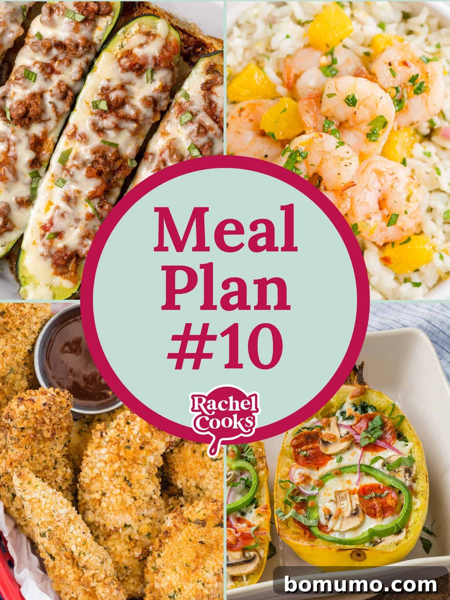 Meal plan #10 graphic featuring four enticing food images, with text "meal plan #10" clearly displayed.
