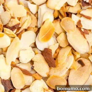 Perfectly Toasted Almonds 2 Close up view of toasted sliced almonds.