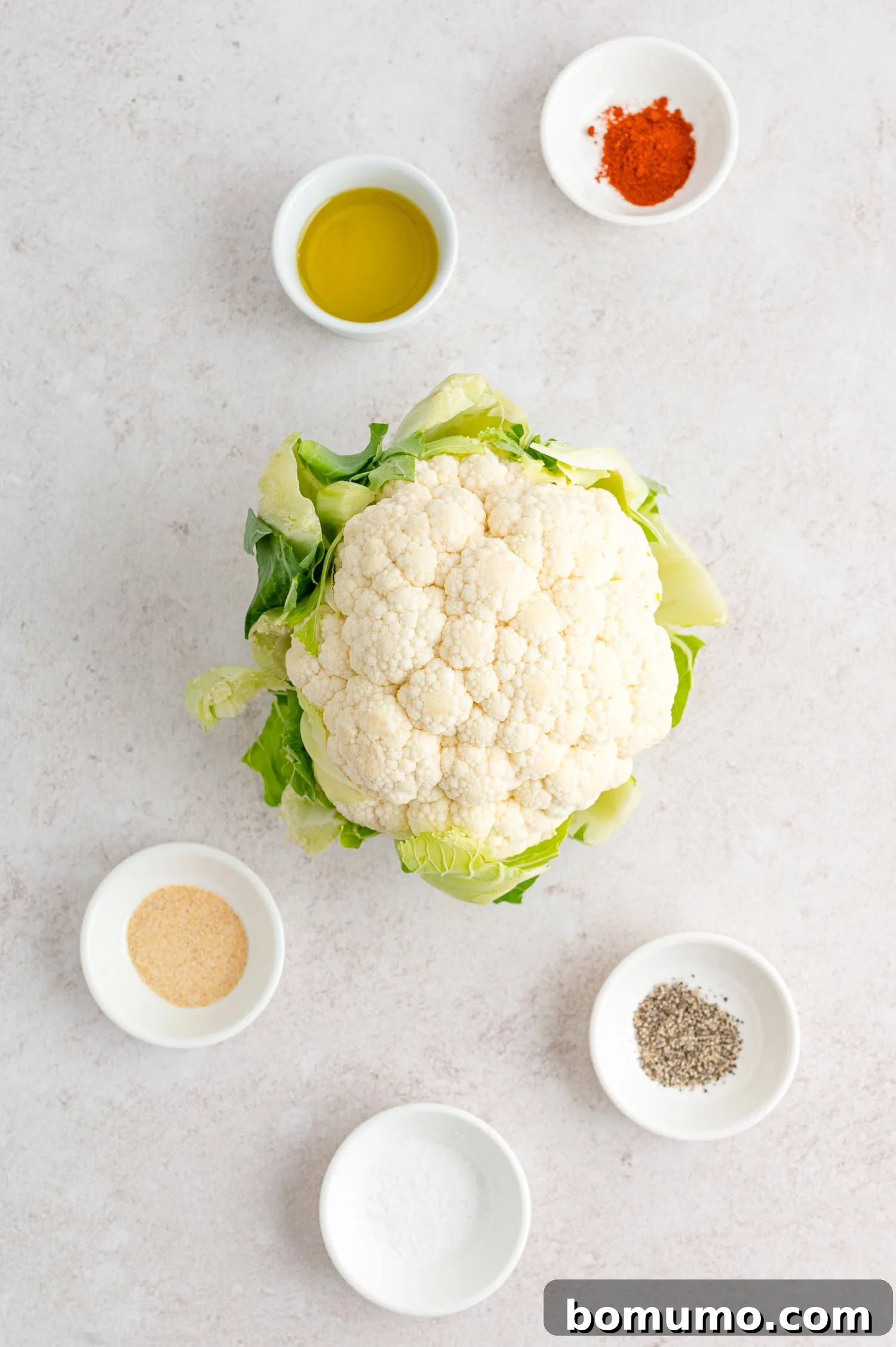 The ingredients for air fryer cauliflower.