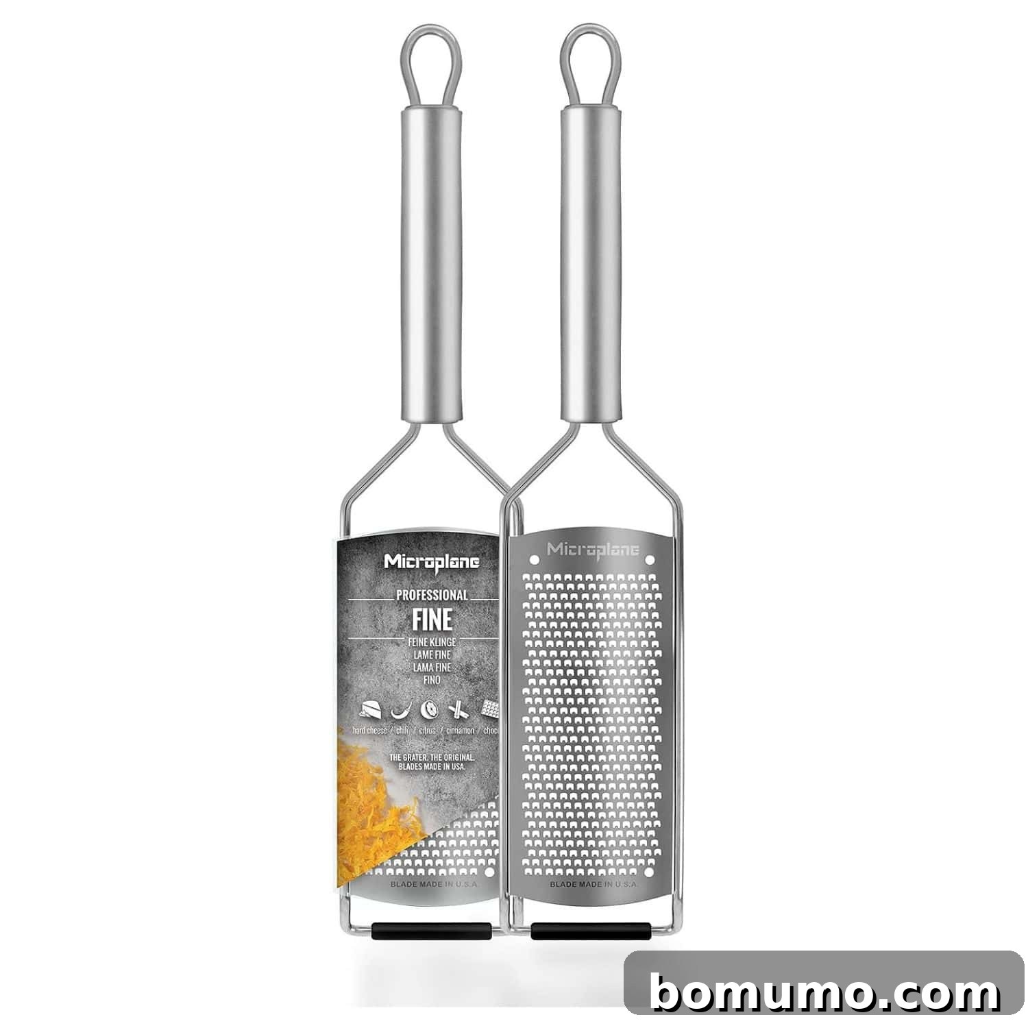 A high-quality microplane product image, essential for finely zesting citrus and other ingredients.
