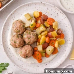 Turkey Meatballs & Root Vegetables Sheet Pan Dinner