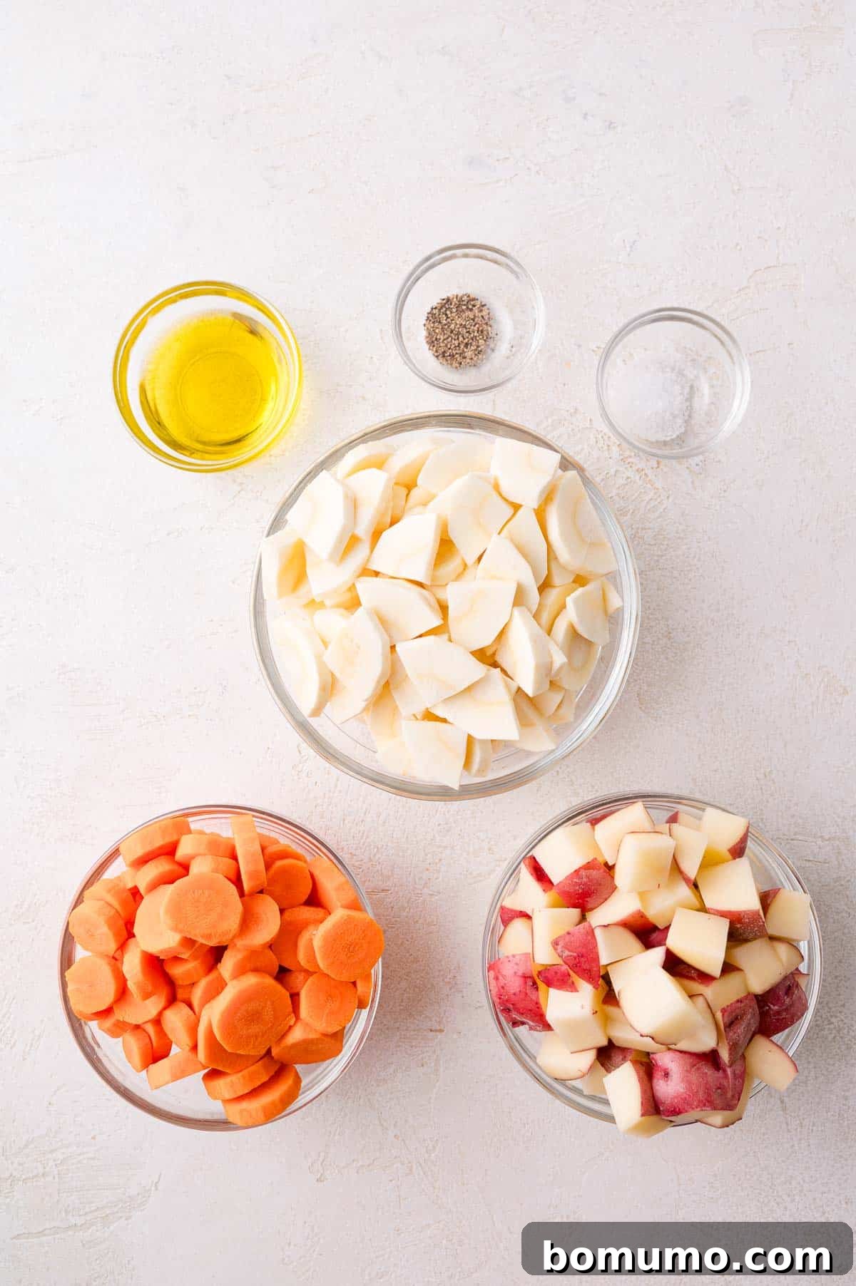 Ingredients for Turkey Meatballs and Root Vegetables Sheet Pan Dinner