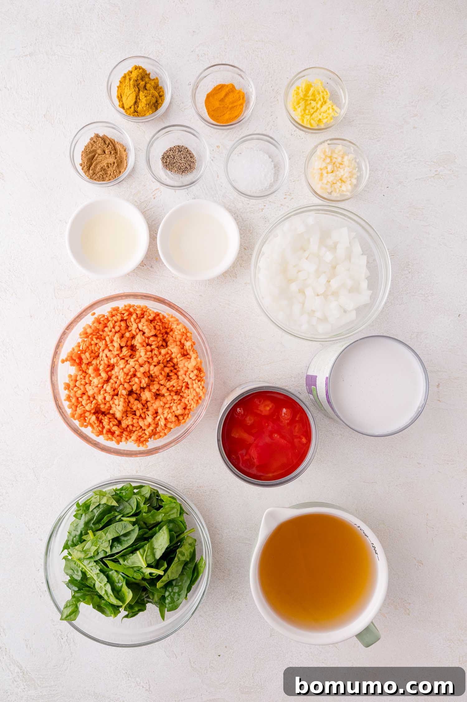 Ingredients for red lentil curry