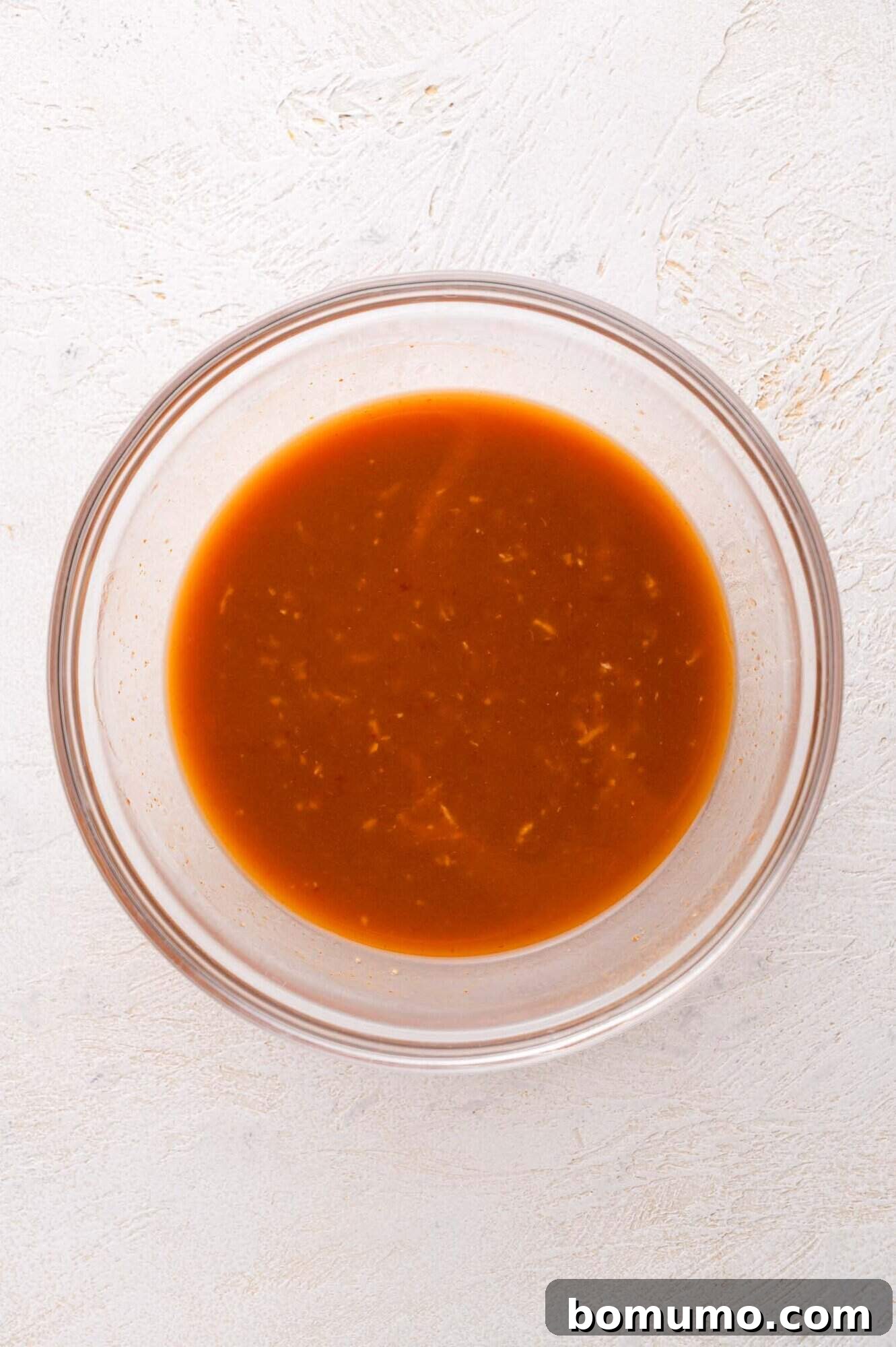 Prepared General Tso's sauce in a bowl