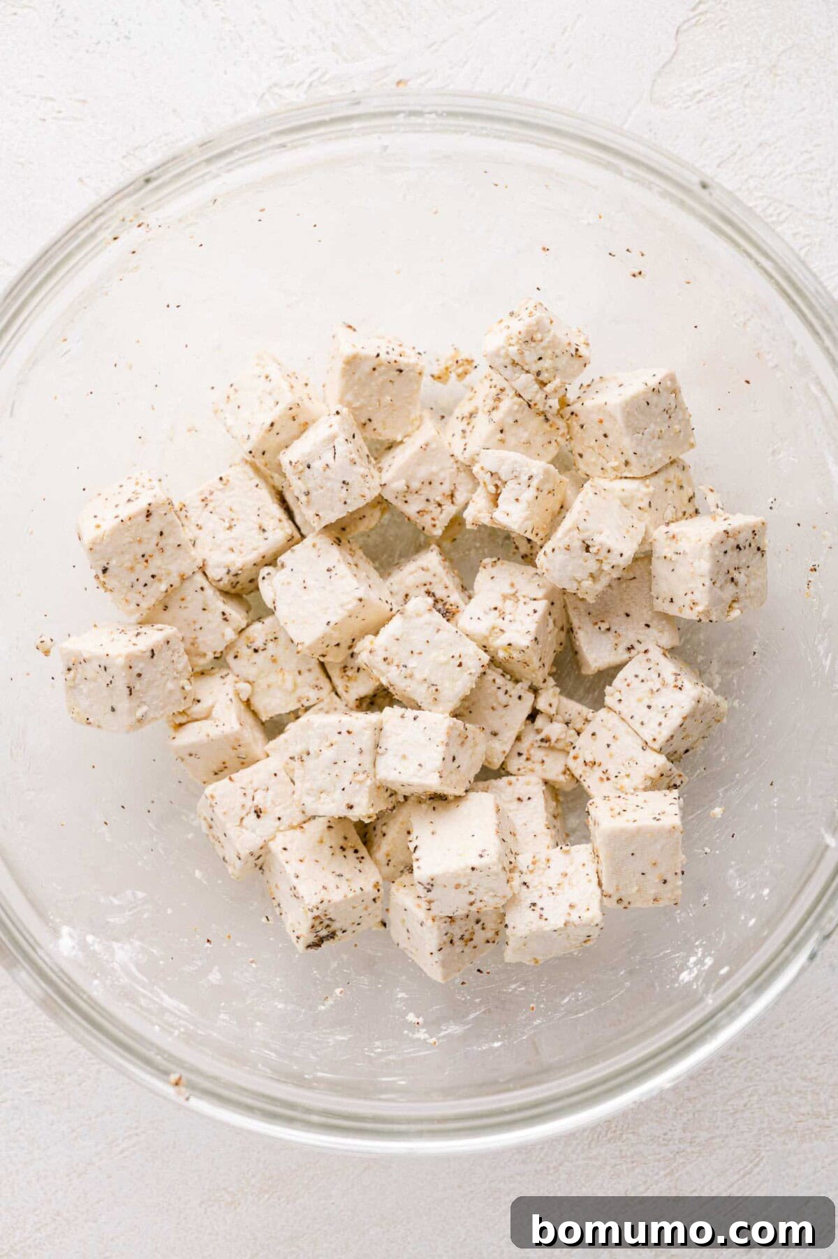 Tofu seasoned with black pepper