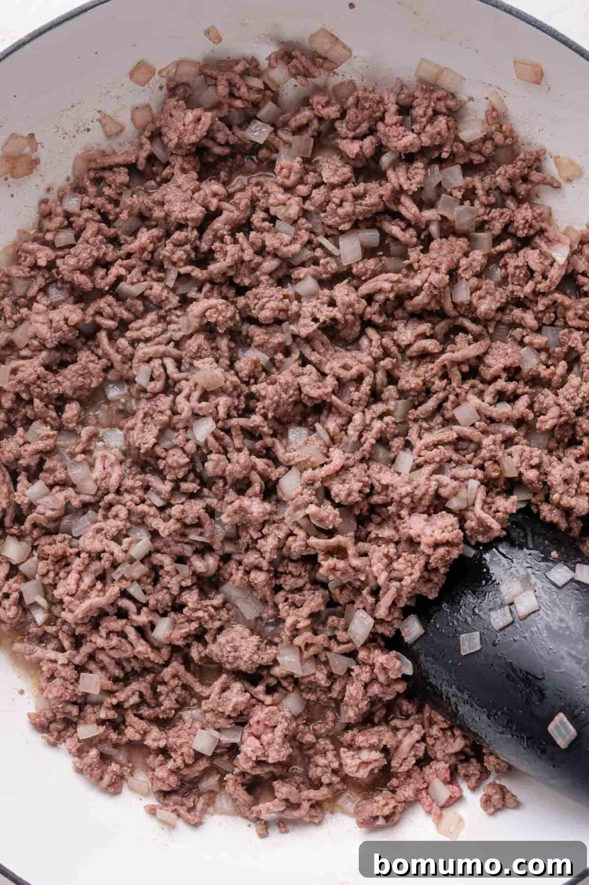 Browning Ground Beef and Onions