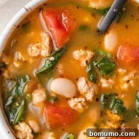 Ground Turkey Soup with Beans & Spinach