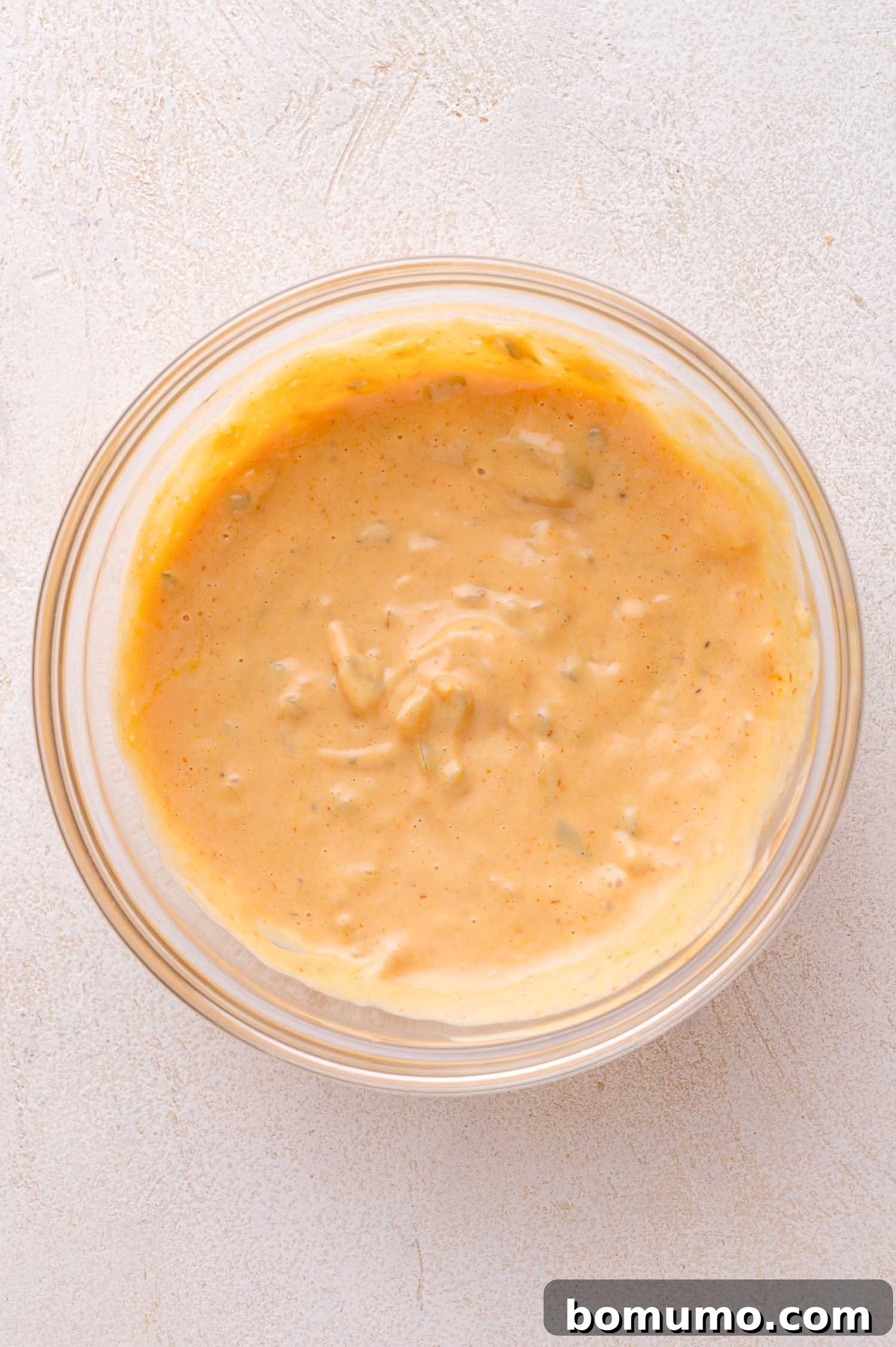 Finished Big Mac Sauce in a glass bowl.