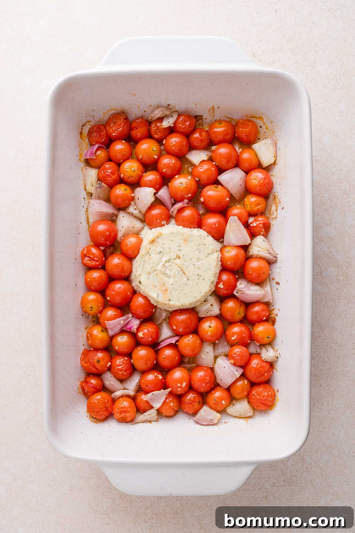 Roasting Tomatoes and Boursin
