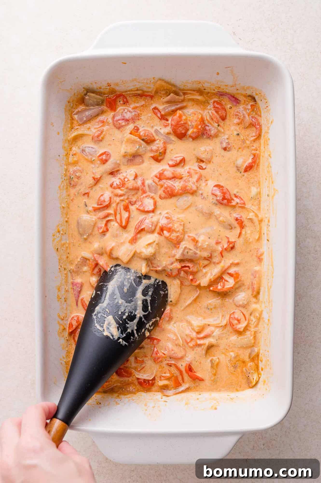 Mashing Tomatoes and Cheese